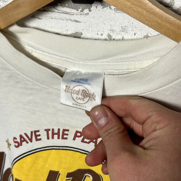 VIntage Hard Rock Cafe Shirt Save The Planet Size XL Distressed - Picture 4 of 6